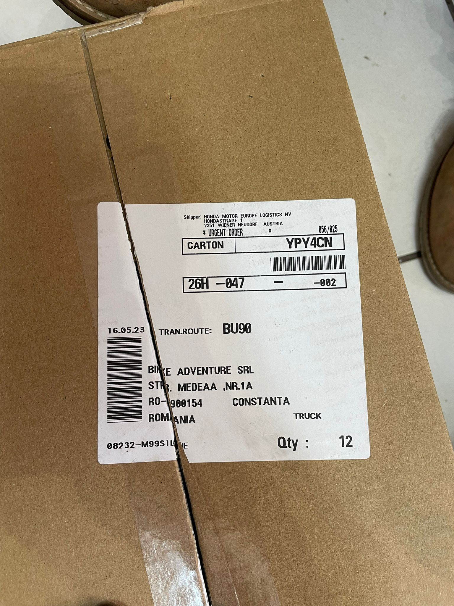 Solicitare Piesa Impachetata Gresit 08232M99S1LHE Honda Service